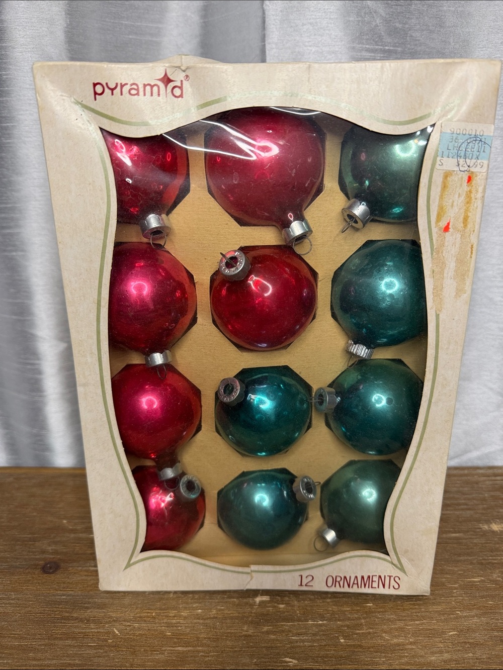 Vtg Pyramid 12 Glossy Mercury Glass Decorative Ornaments Mid Century